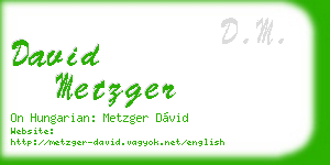 david metzger business card