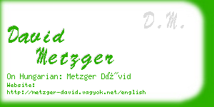 david metzger business card